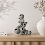 Moss Textured Ceramic Sculpture - Grey