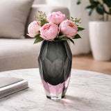 Murano Diamond Cut Glass Vase - Medium