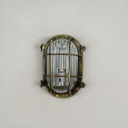 Nautilus Caged Oval Bulkhead Wall Light