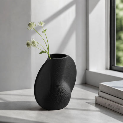 Nefer Black Ceramic Vase