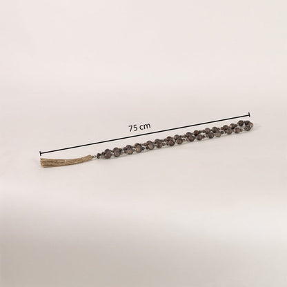 Wooden bead garland with tassel measuring 75 cm length suitable for console table coffee table and shelf Decor.