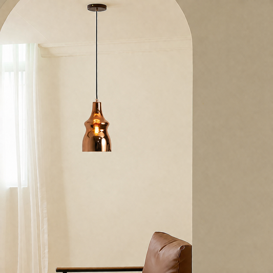 Nina Glass Pendant Light - Rose Gold