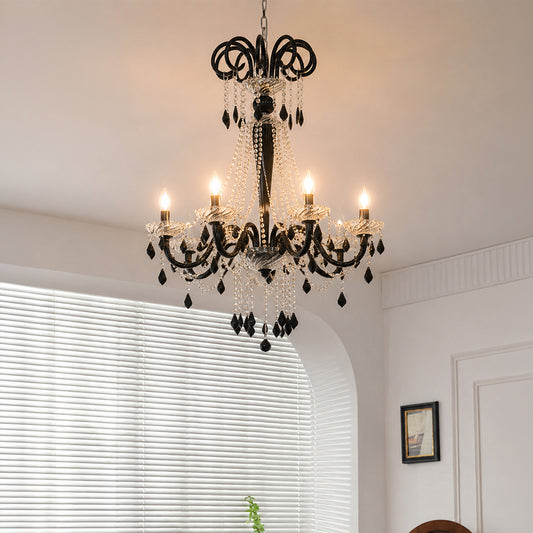 Noir Royal Crystal Chandelier - Black