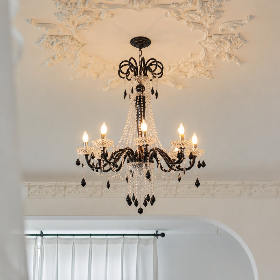 Noir Royal Crystal Chandelier - Black