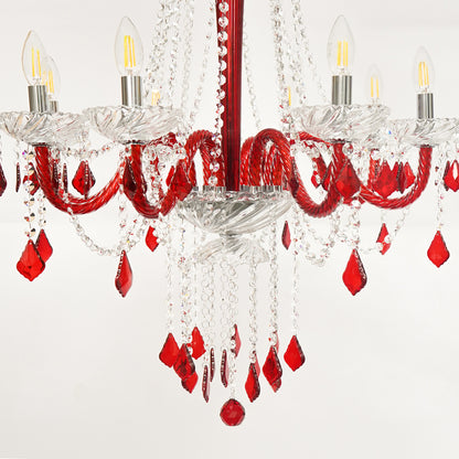 Noir Royal Crystal Chandelier - Red