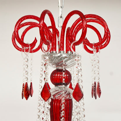 Noir Royal Crystal Chandelier - Red