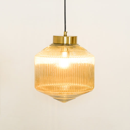 Nordic Style Ribbed Art Glass Pendant Lamp