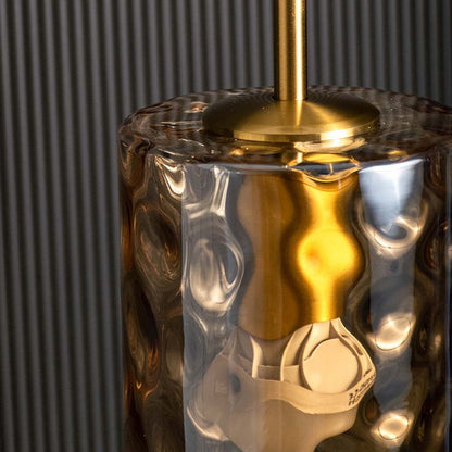 Nordic Water Ripple Colored Glass Cylindrical Pendant Light Closeup