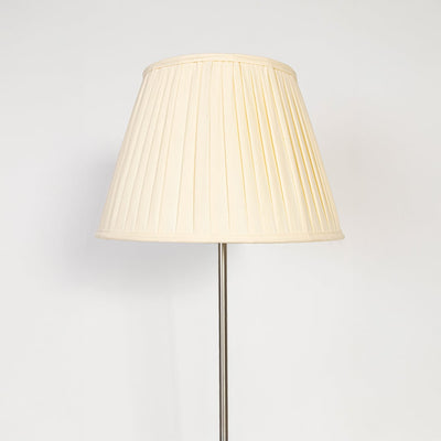 Novare Linear Silver Floor Lamp with Pleated Empire Shade - Off White