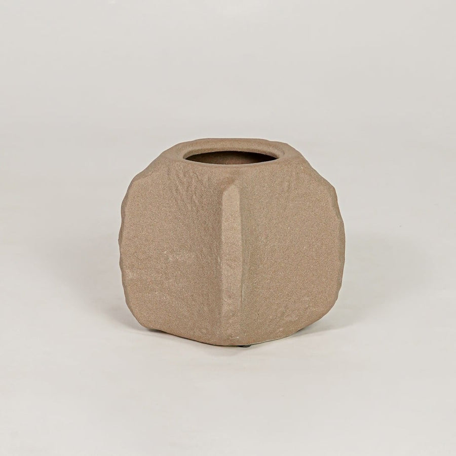 nuki small ceramic vase brown white background