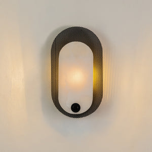 Obsidian Alabaster Wall Sconce - Black
