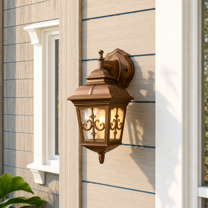 Olivier Outdoor Wall Light Up - Bronze