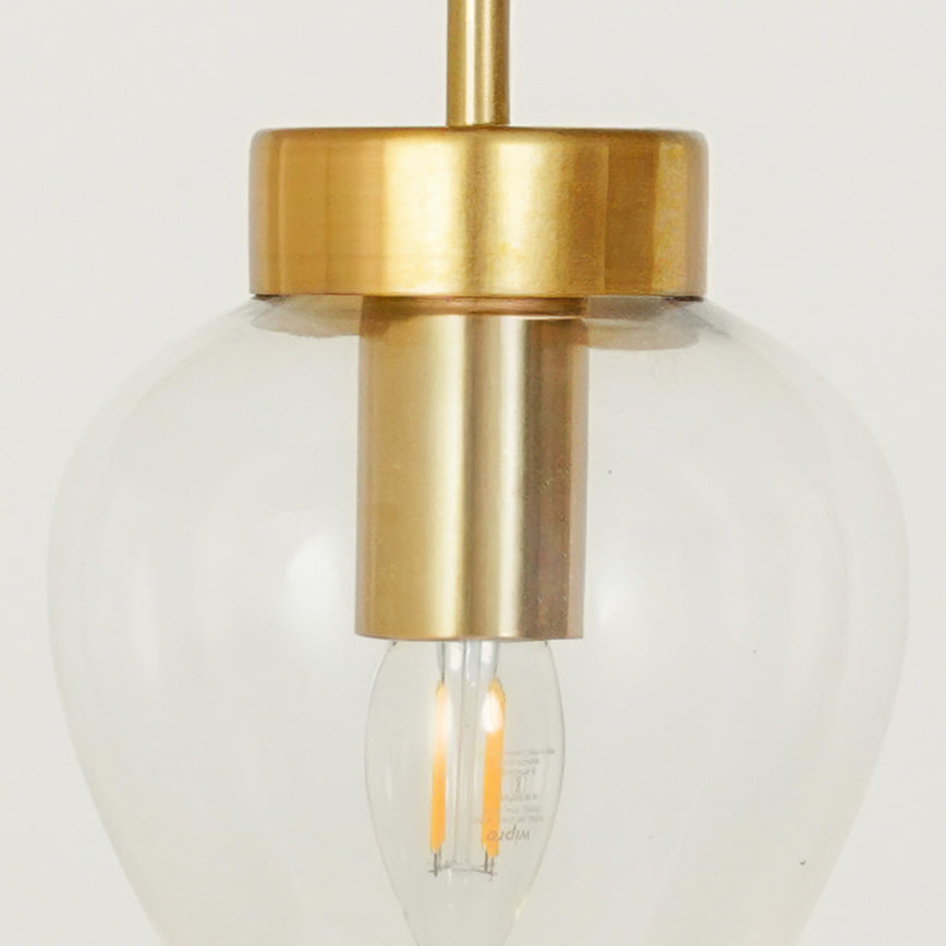 Dimension image of glass globe gold metal hanging pendant light for modern living room decor styling with bright finish set.