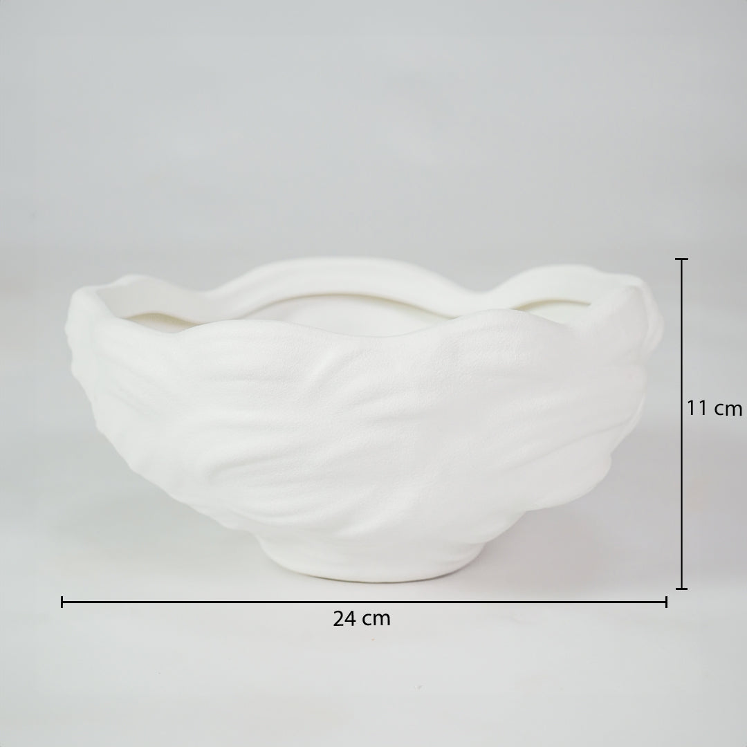 Organic Sculptural Wave-Edge Ceramic Bowl