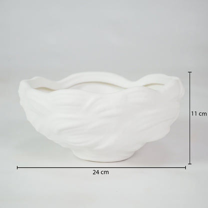 Organic Sculptural Wave-Edge Ceramic Bowl