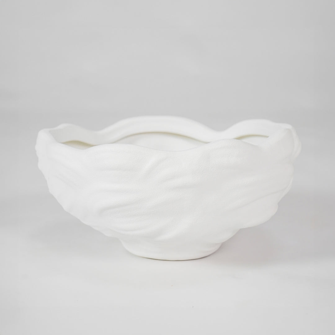 Organic Sculptural Wave-Edge Ceramic Bowl