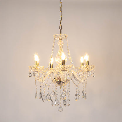 Orillia 6-Light Crystal Candle Chandelier - Transparent & Gold