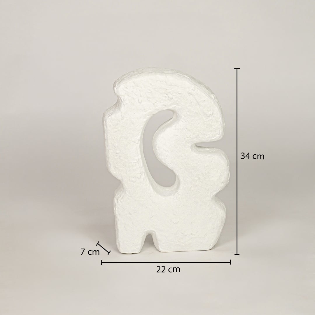 orra abstract ceramic sculpture - white dimensions