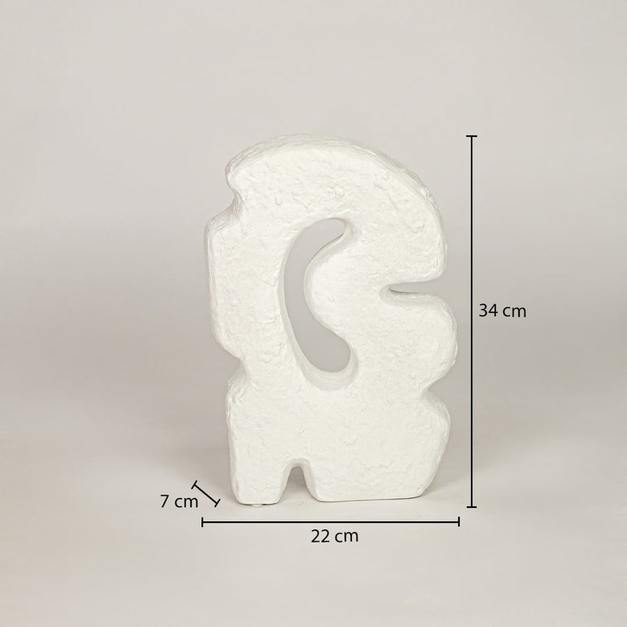 orra abstract ceramic sculpture - white dimensions