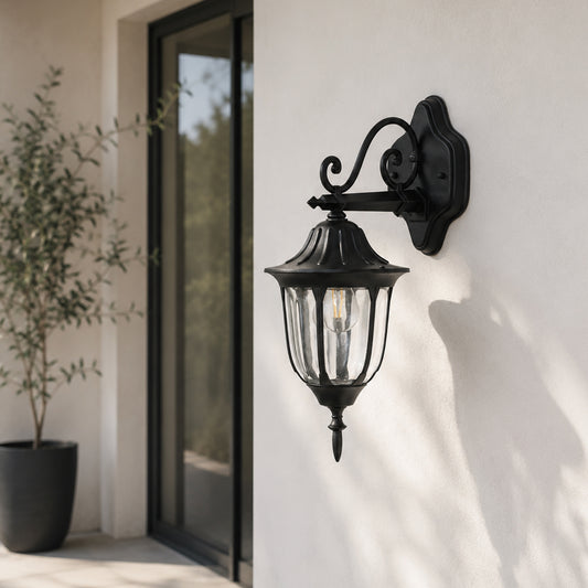 Outdoor Lantern Wall Light - Black