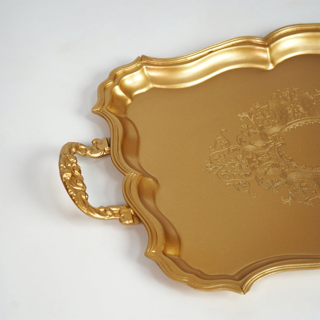 Pankhila Brass Rectangular Serving Tray