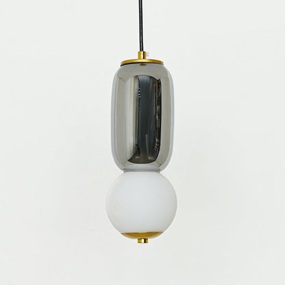 Chrome metal and white glass pendant light designed for elegant bedroom and modern home decor spaces.