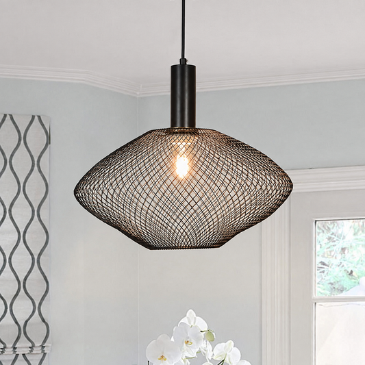 Parachute Mesh Pendant Light - Black