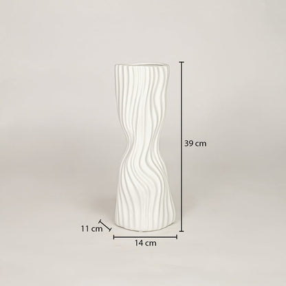 pinnarp pleated ceramic vase large dimensions