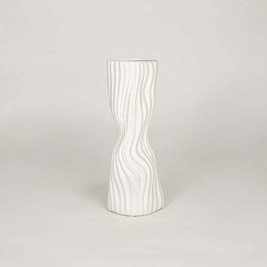 pinnarp pleated ceramic vase large white background