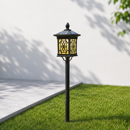 Plateia Pillar Spike Solar Lamp