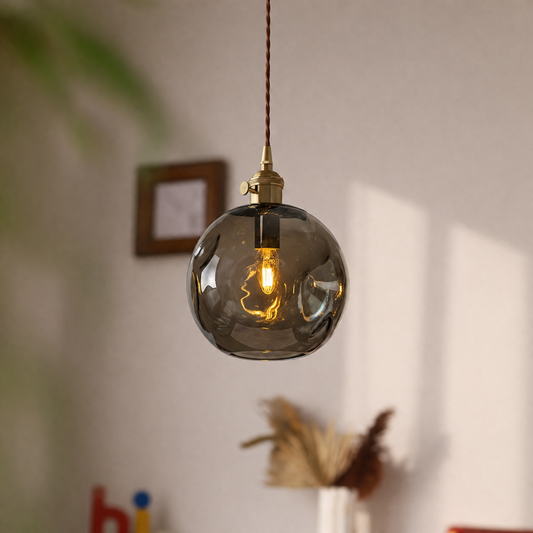 Postmodern Smoky Crystal Glass Pendant Light