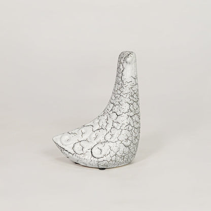 pottery bird figurine large white background