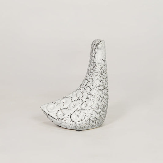 pottery bird figurine large white background