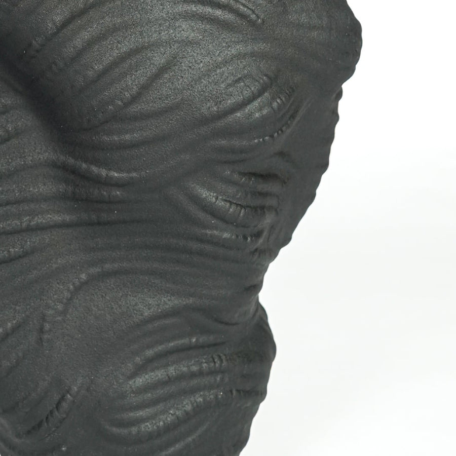qeyri black ceramic vase closeup 1