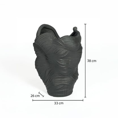Qeyri Black Ceramic Vase