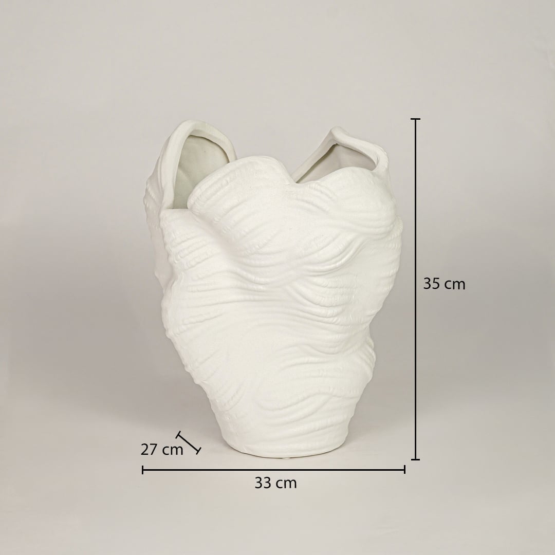 Qeyri White Ceramic Vase