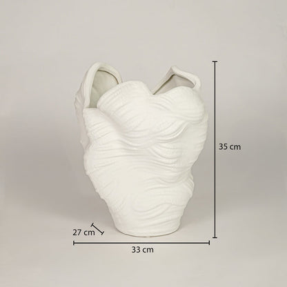 Qeyri White Ceramic Vase