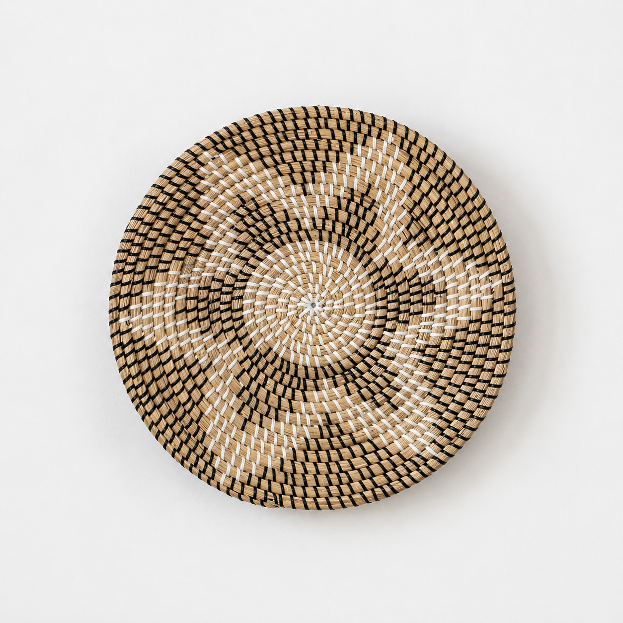 Ramira Handwoven Sabai Grass Hanging Wall Basket - Black