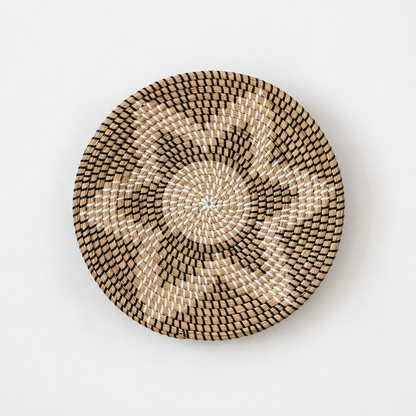 Ramira Handwoven Sabai Grass Hanging Wall Basket - Black