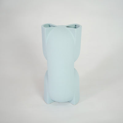 Rashford Modern Sculptural Column Vase - Sky Blue