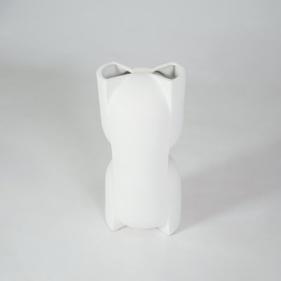 Rashford Modern Sculptural Column Vase - White