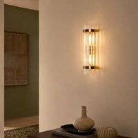 Rayson Emporio Crystal Glass Modern Gold Metal Wall Sconce
