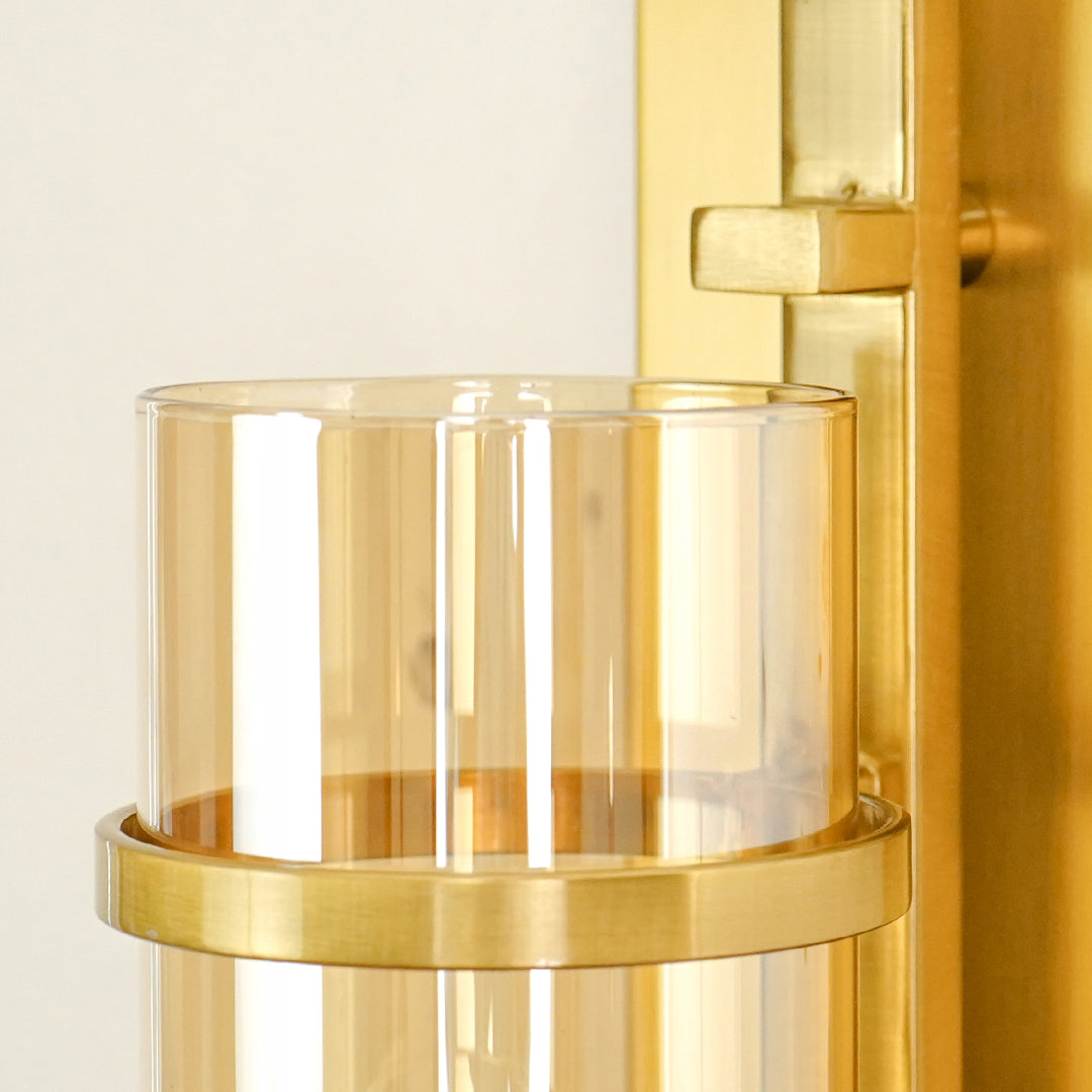 Reflecting Glow Modern Metal & Glass Wall Lamp