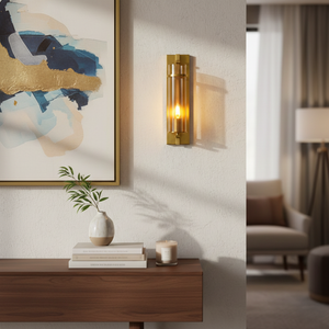 Reflecting Glow Modern Metal & Glass Wall Lamp