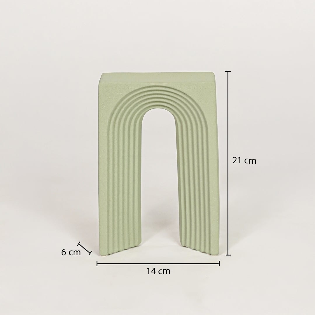 retro arch table decor green dimensions