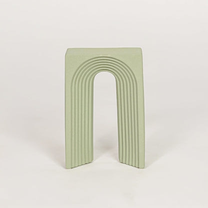 retro arch table decor green white background