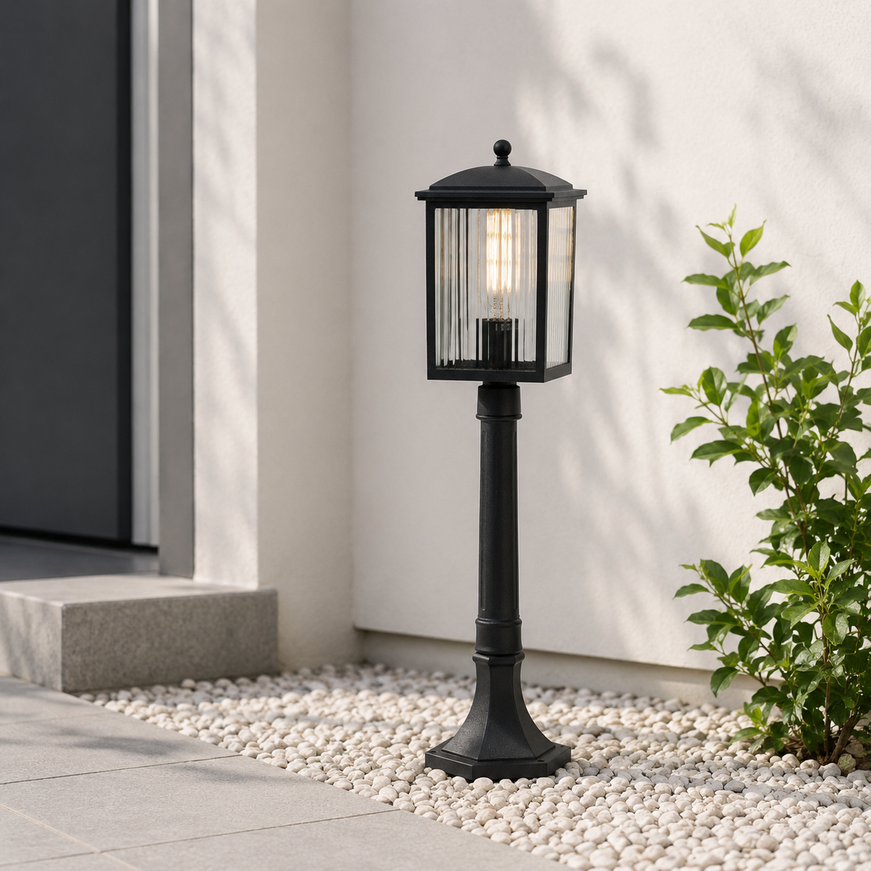 Retro Rectangular Outdoor Pole Light
