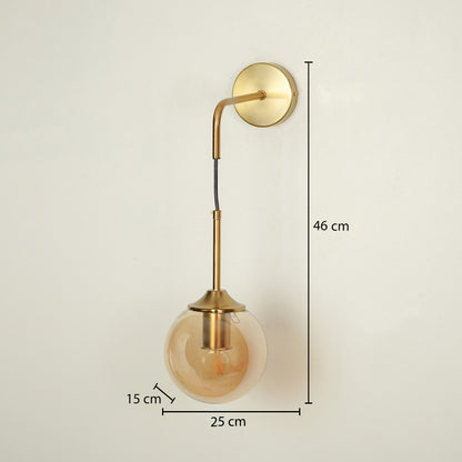 Retro Style Glass Ball Metal Wall Light