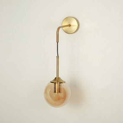 Retro Style Glass Ball Metal Wall Light