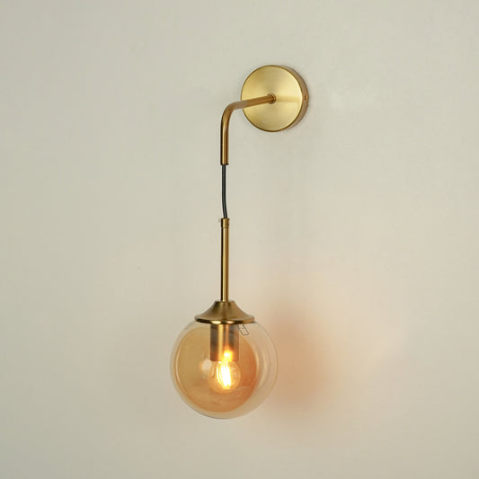 Retro Style Glass Ball Metal Wall Light